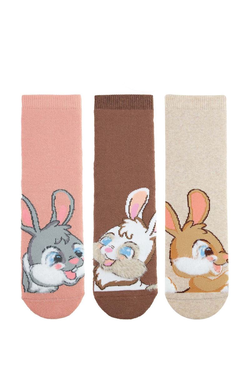 BROSS PINKY RABBIT GIRLS’ TERRY SOCKS ASORTY