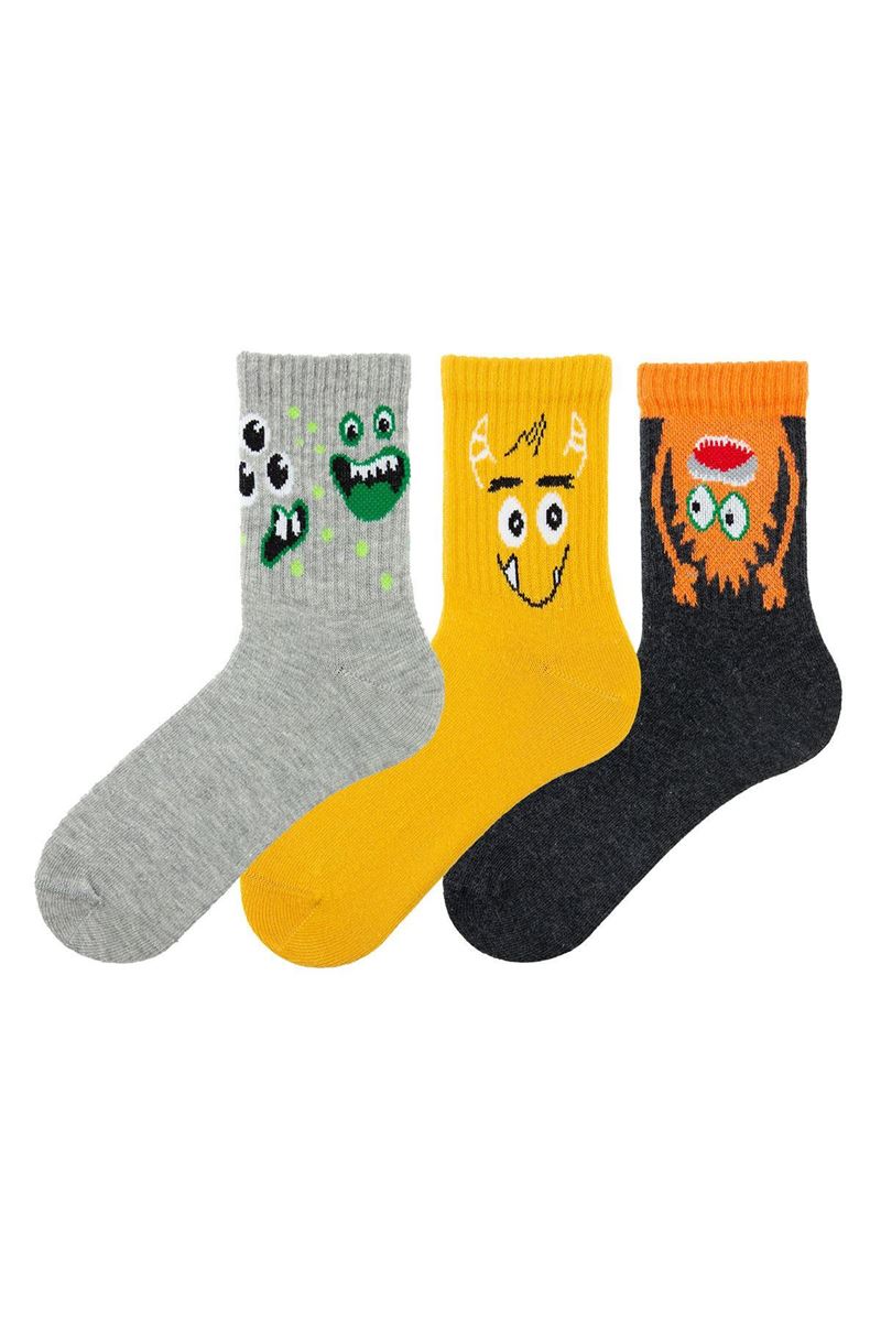 BROSS MONSTER PATTERN SPORT BOY SOCKET SOCKS ASORTY