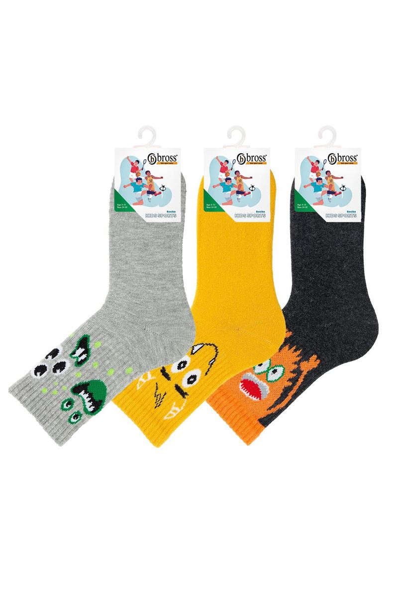 BROSS MONSTER PATTERN SPORT BOY SOCKET SOCKS ASORTY