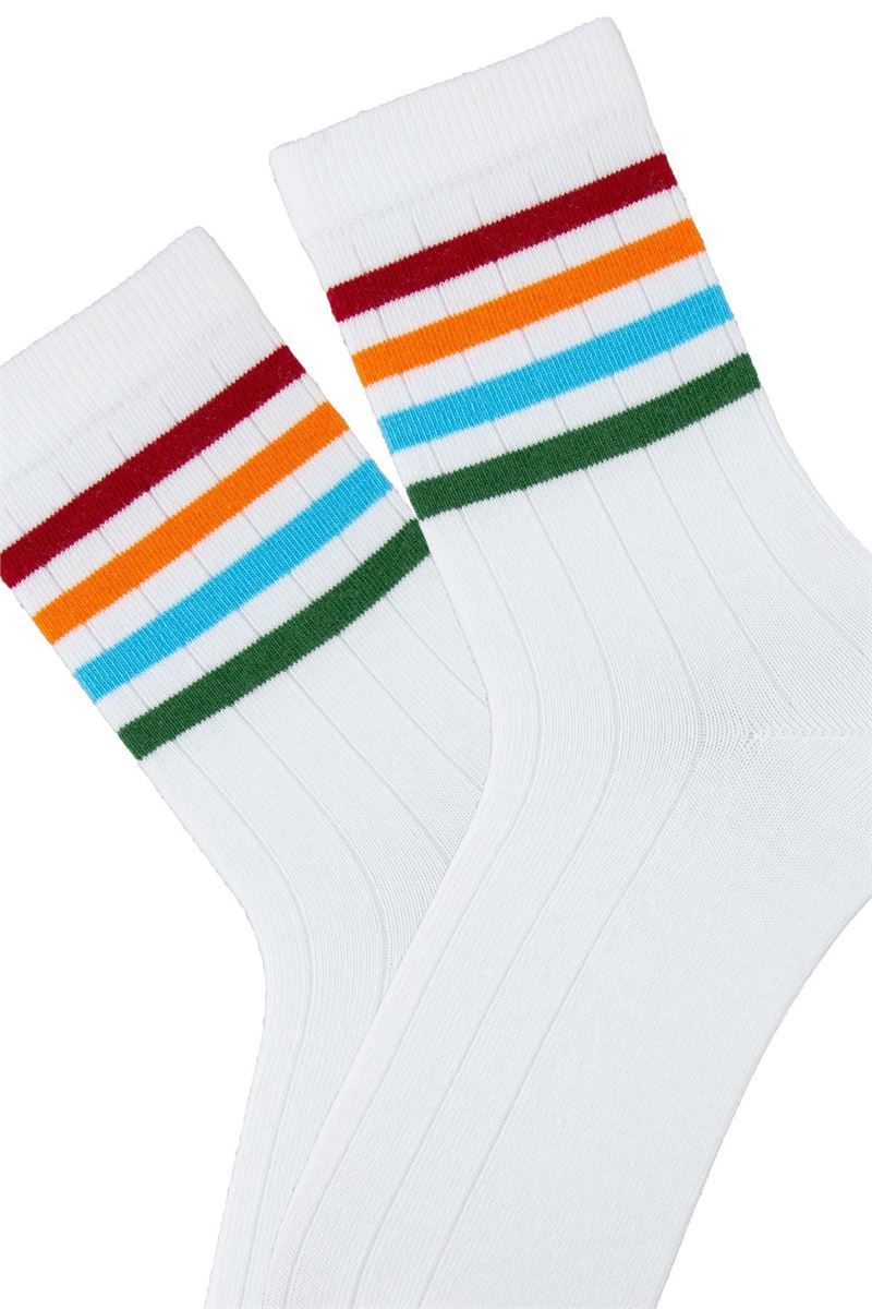 BROSS WOMEN WHITE CREW SOCKS ASORTY