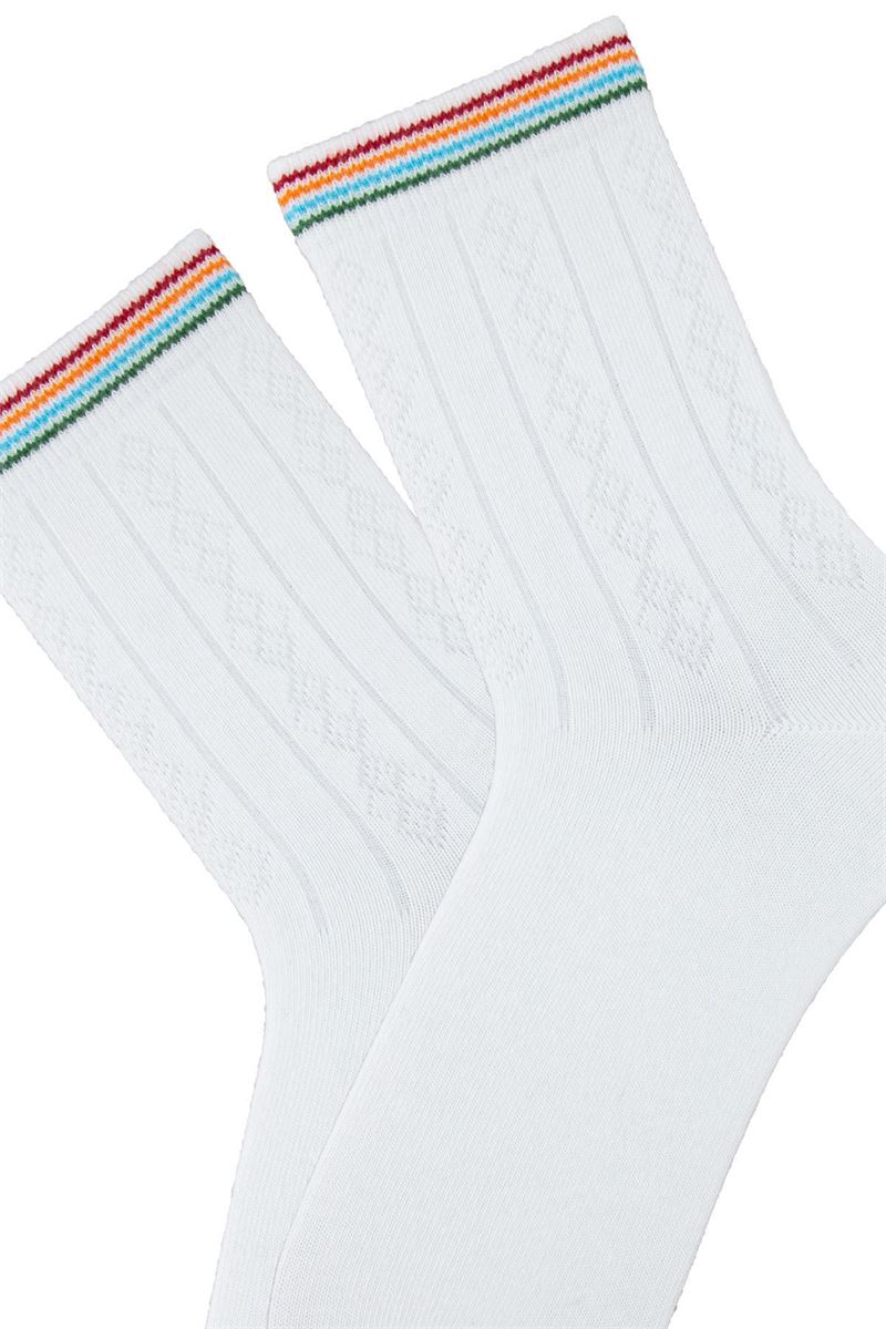 BROSS WOMEN WHITE CREW SOCKS ASORTY