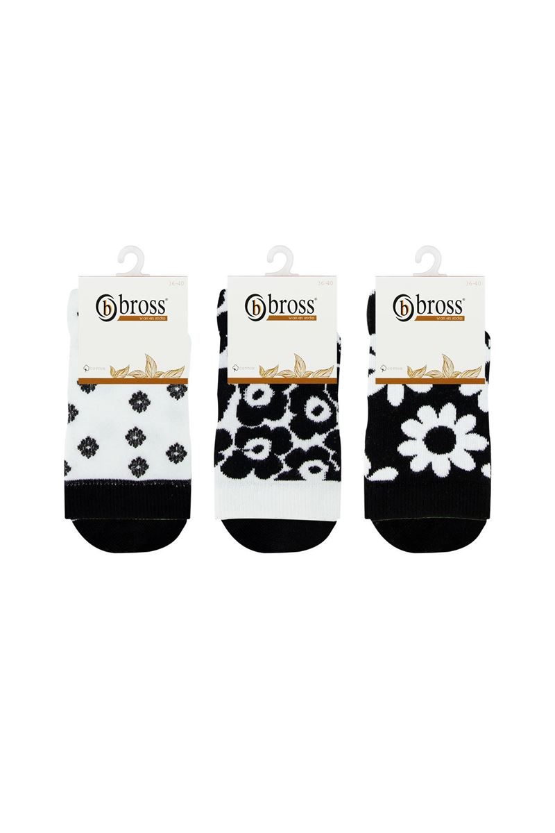 BROSS WOMEN FLOWERS CREW SOCKS ASORTY