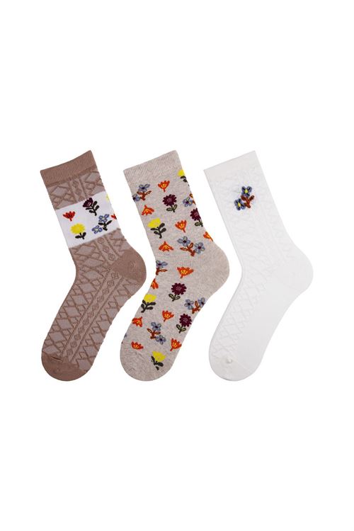 Women Flowers Crew Socks 12