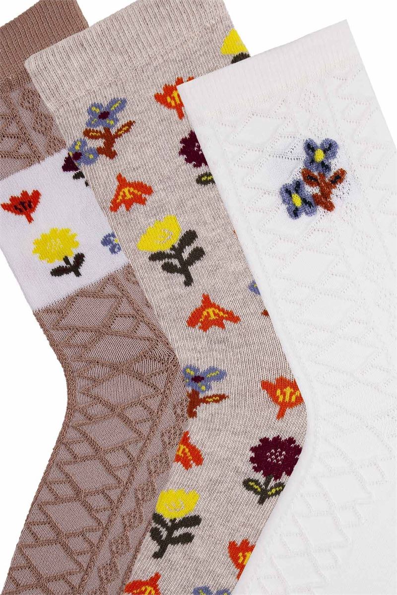 BROSS WOMEN FLOWERS CREW SOCKS ASORTY