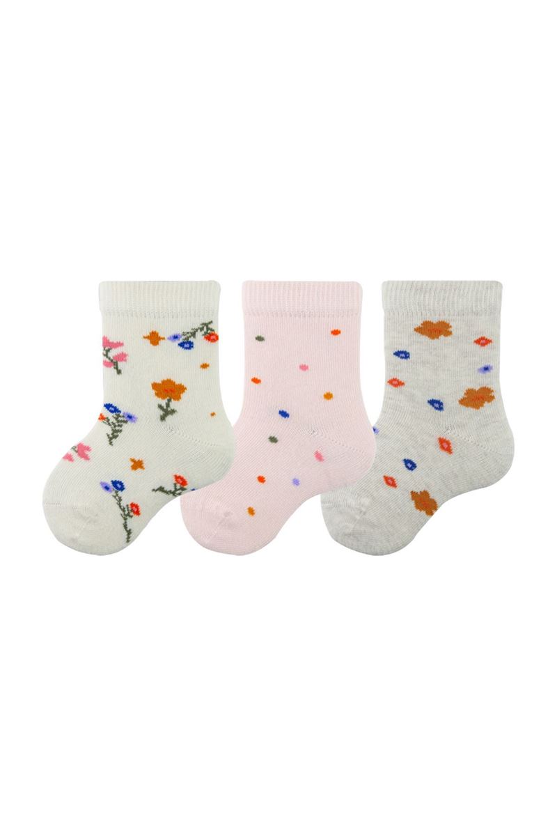 BROSS BABY GIRL ANKLE SOCKS FLOWER PATTERNED ASORTY