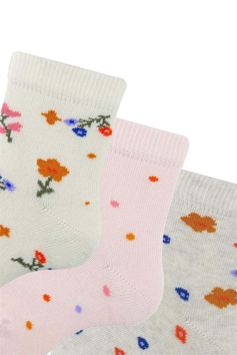 BROSS BABY GIRL ANKLE SOCKS FLOWER PATTERNED ASORTY