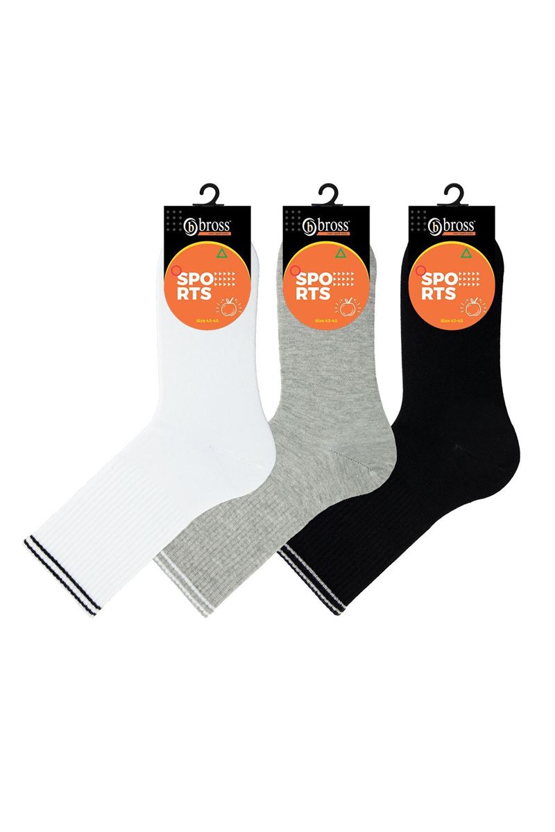 BROSS MAN SPORT LINE MID-CALF SOCKS ASORTY