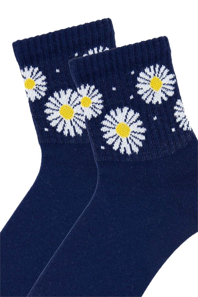 BROSS GIRL MID-CALF SOCKS DAISY PATTERNED ASORTY