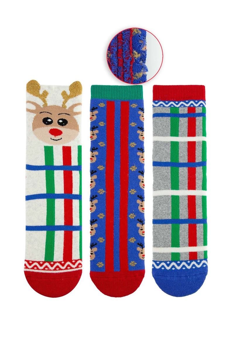 BROSS COLORFUL DEER BOYS’ TERRY SOCKS ASORTY