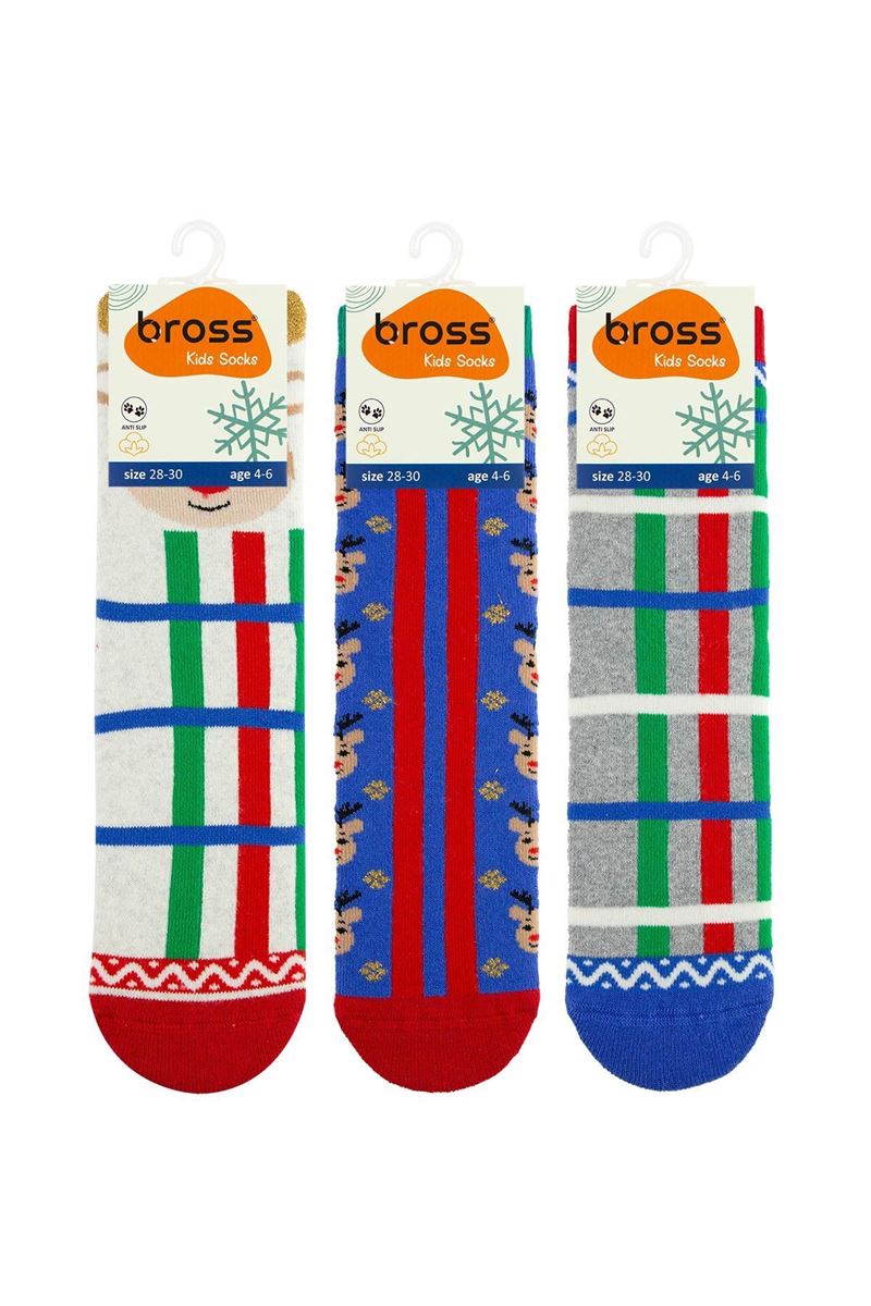 BROSS COLORFUL DEER BOYS’ TERRY SOCKS ASORTY