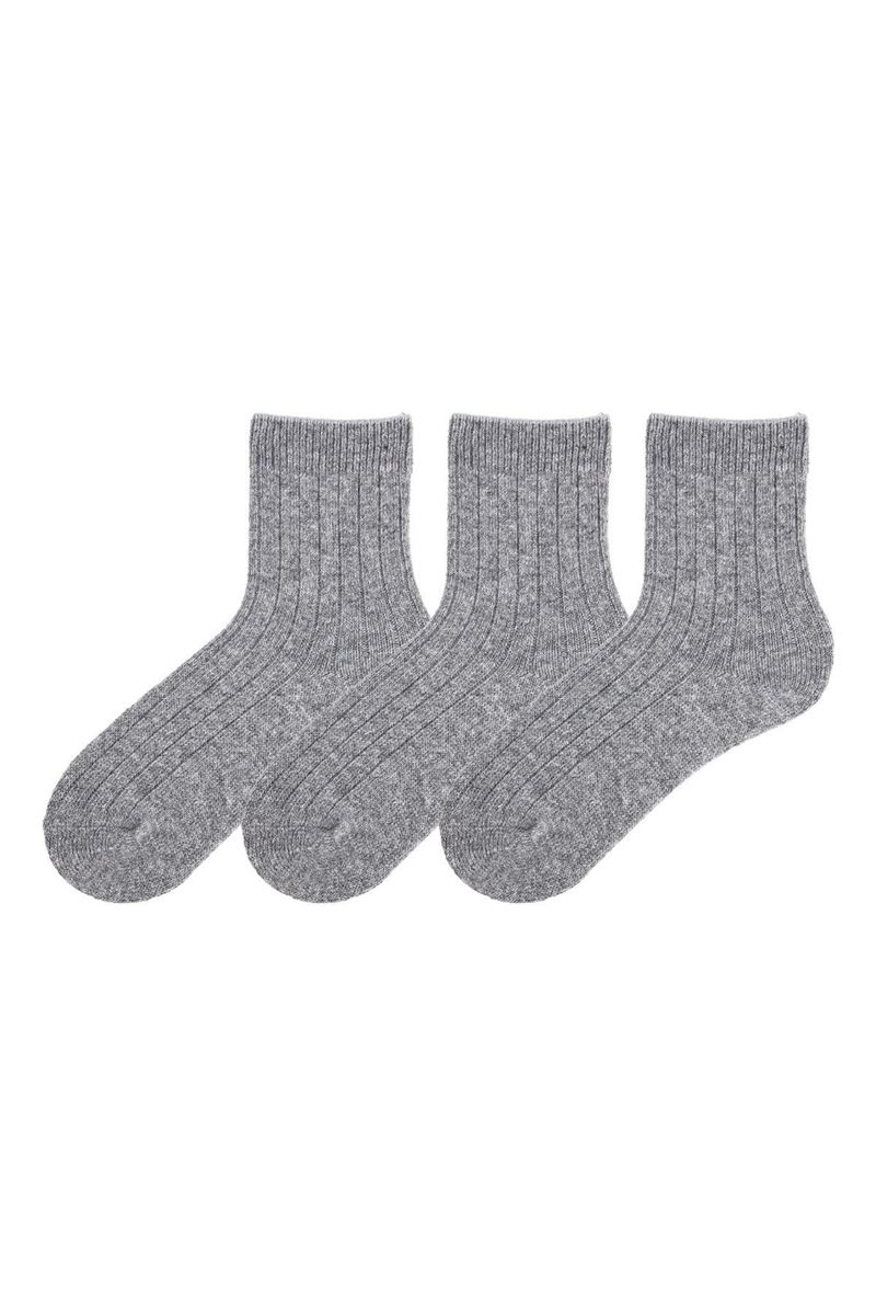 BROSS DERBY WOOL BOYS  SOCKS GRAY MELANGE