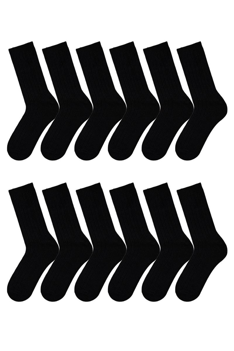 BROSS PLAIN WOOL WOMEN SOCKS BLACK