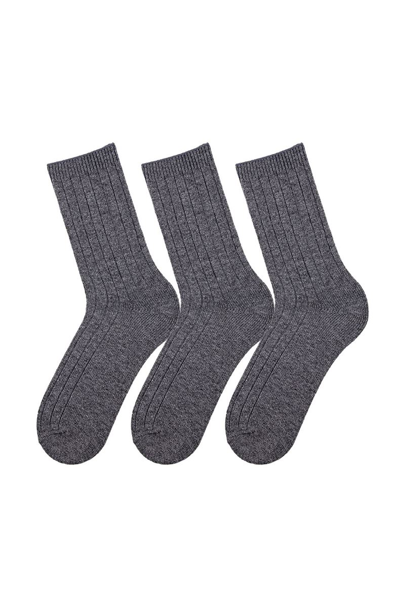 BROSS PLAIN WOOL WOMEN SOCKS DARK GRIMELANJ