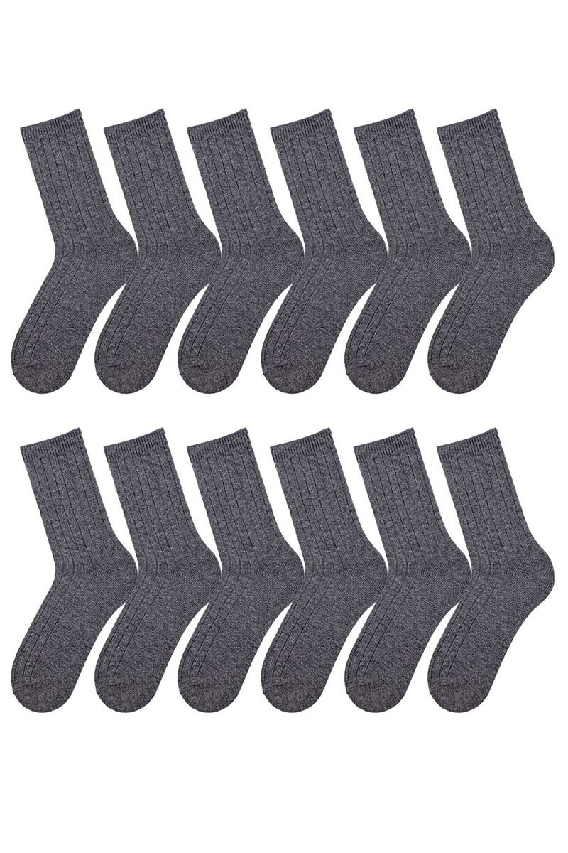 BROSS PLAIN WOOL WOMEN SOCKS DARK GRIMELANJ