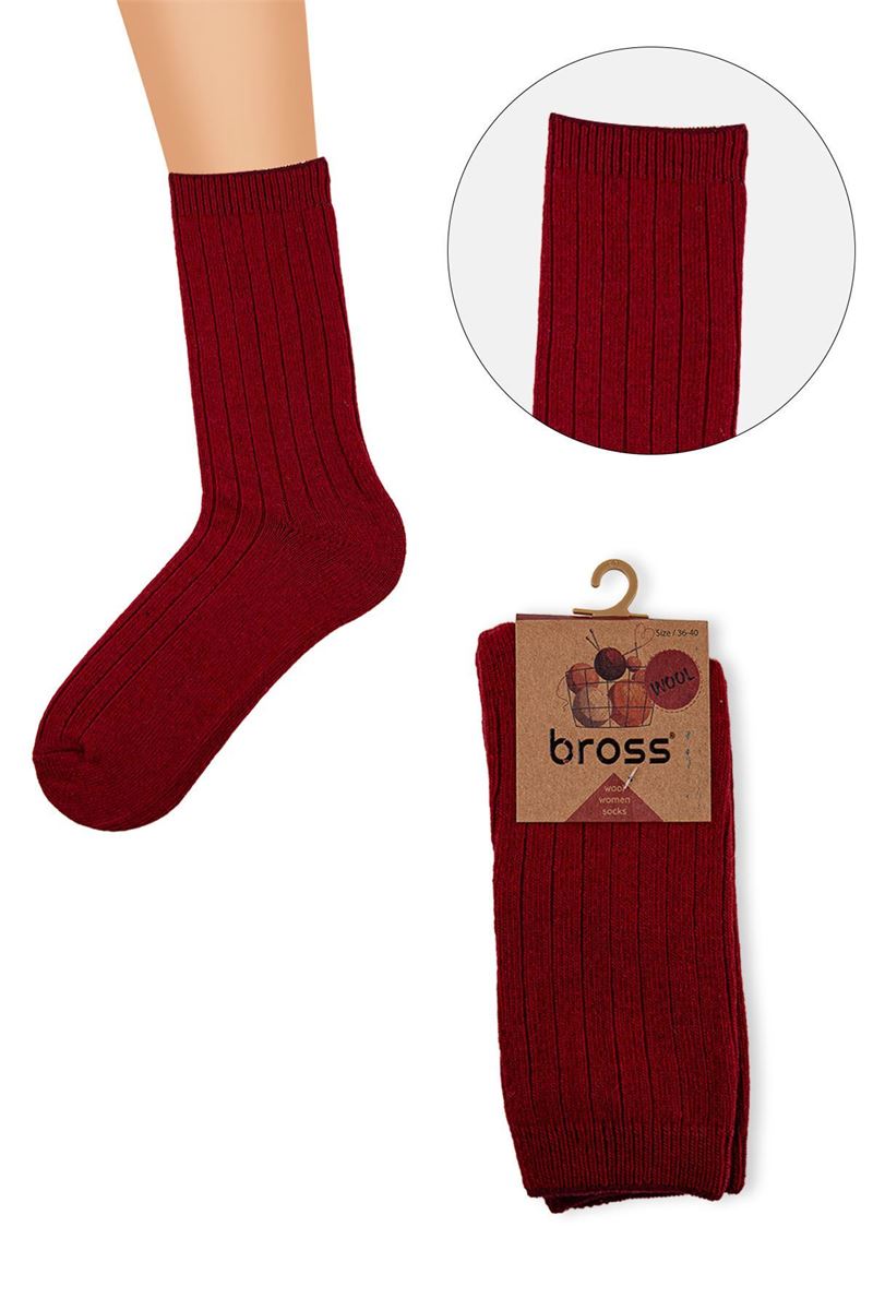 BROSS PLAIN WOOL WOMEN SOCKS 