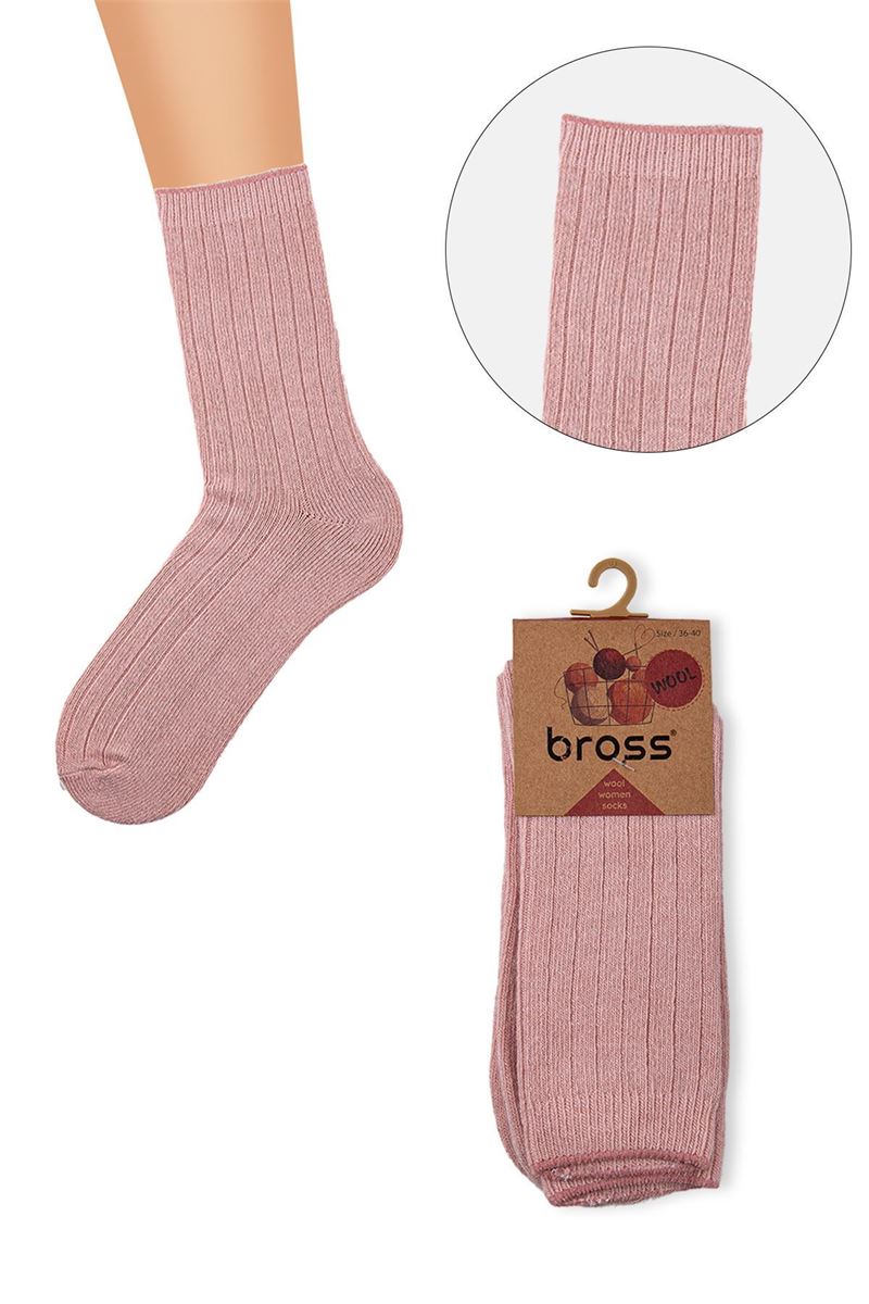 BROSS PLAIN WOOL WOMEN SOCKS 