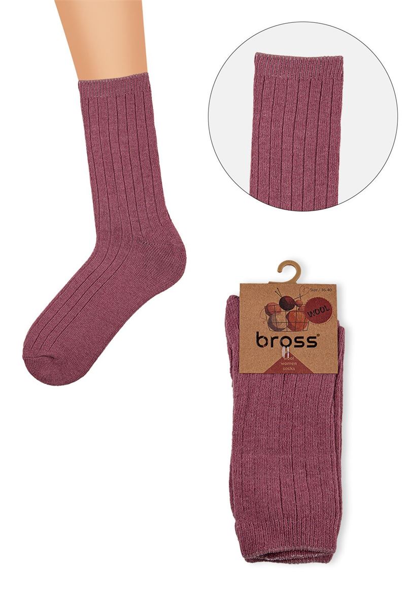 BROSS PLAIN WOOL WOMEN SOCKS 