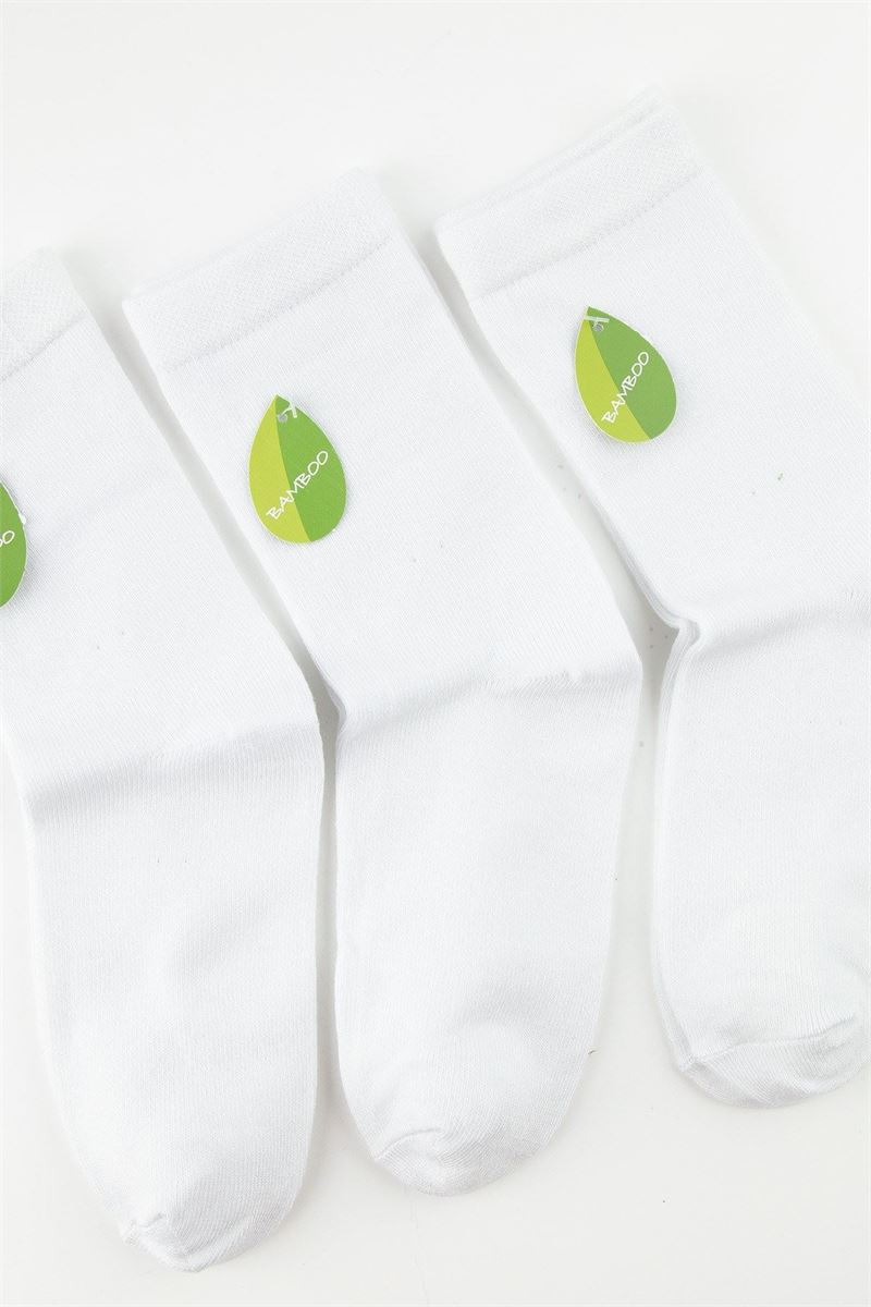 BROSS SIMPLE BAMBOO KIDS  SOCKS WHITE