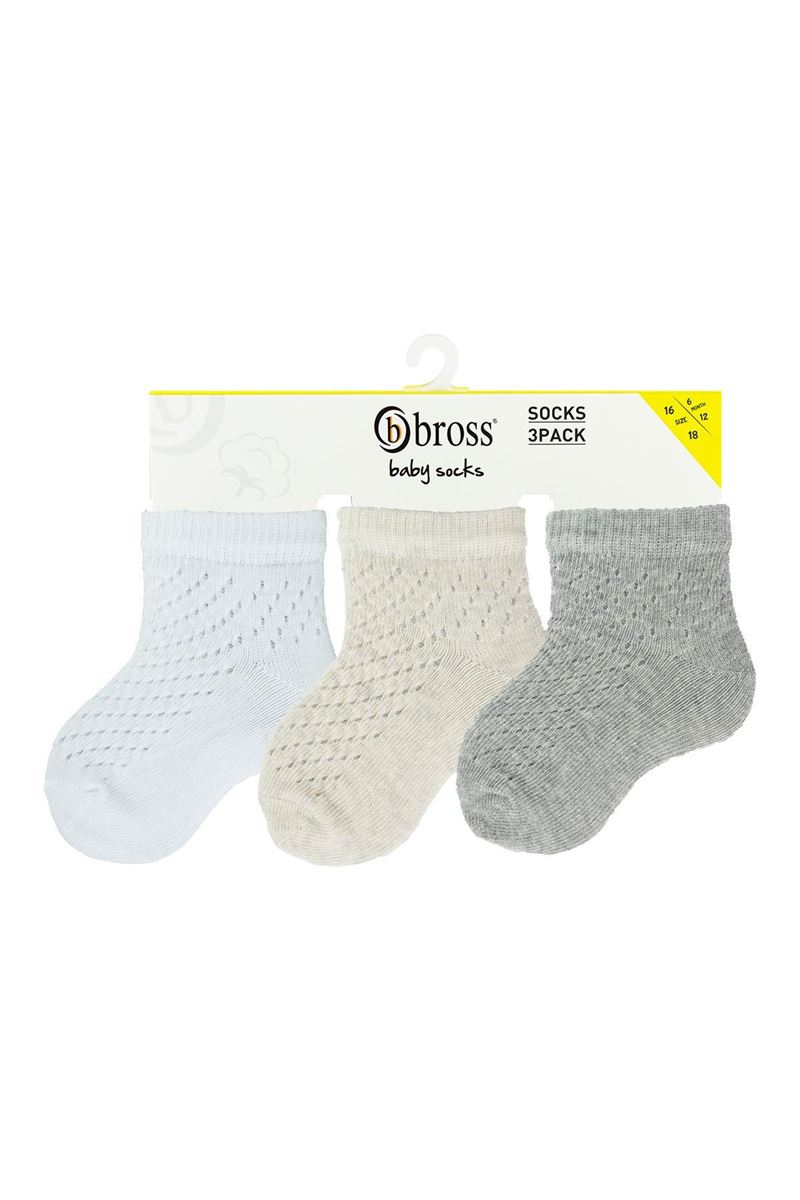 BROSS BABY NETTING CREW SOCKS ASORTY