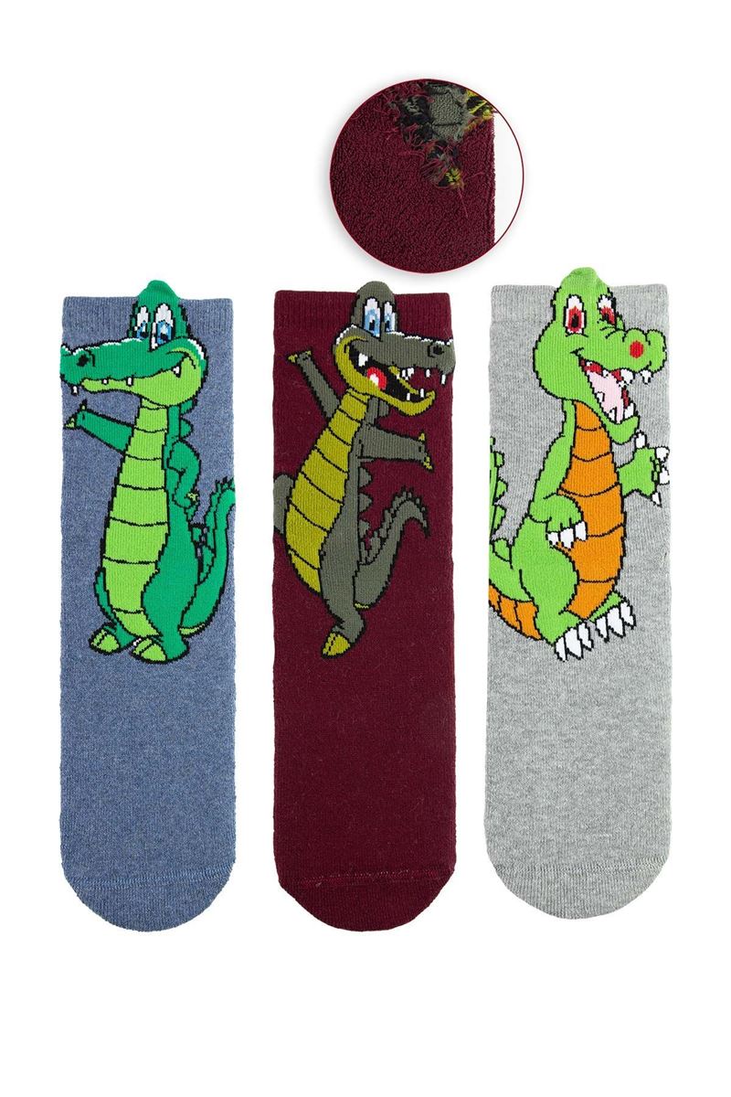 BROSS 3D CROC BOYS’ TERRY SOCKS ASORTY