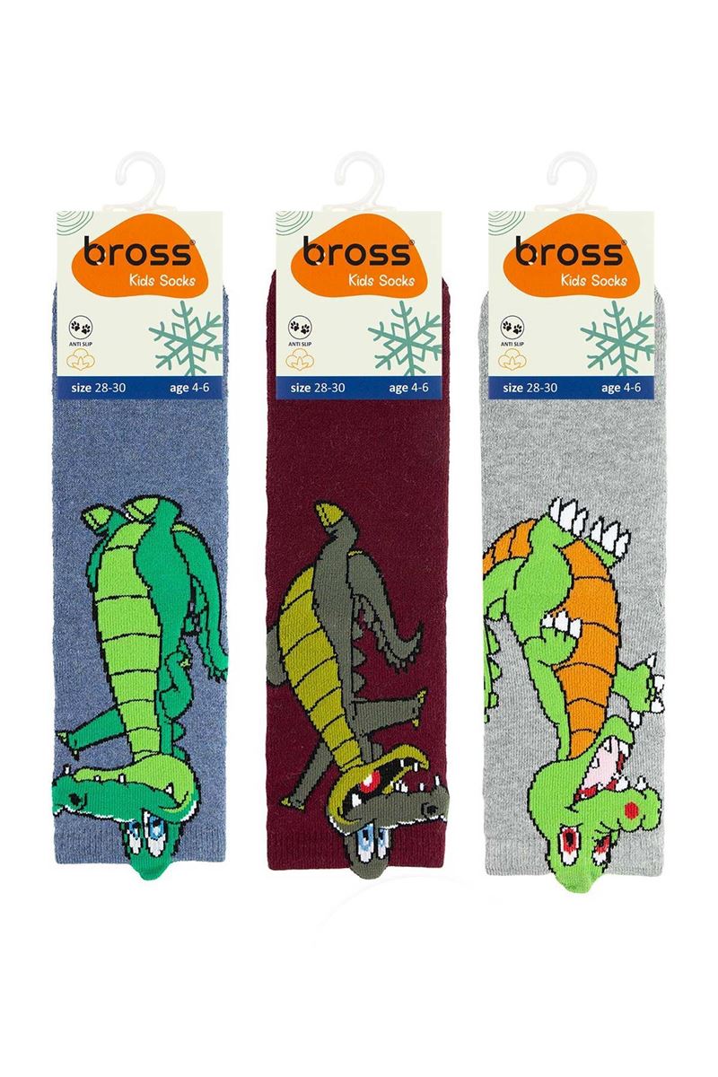 BROSS 3D CROC BOYS’ TERRY SOCKS ASORTY