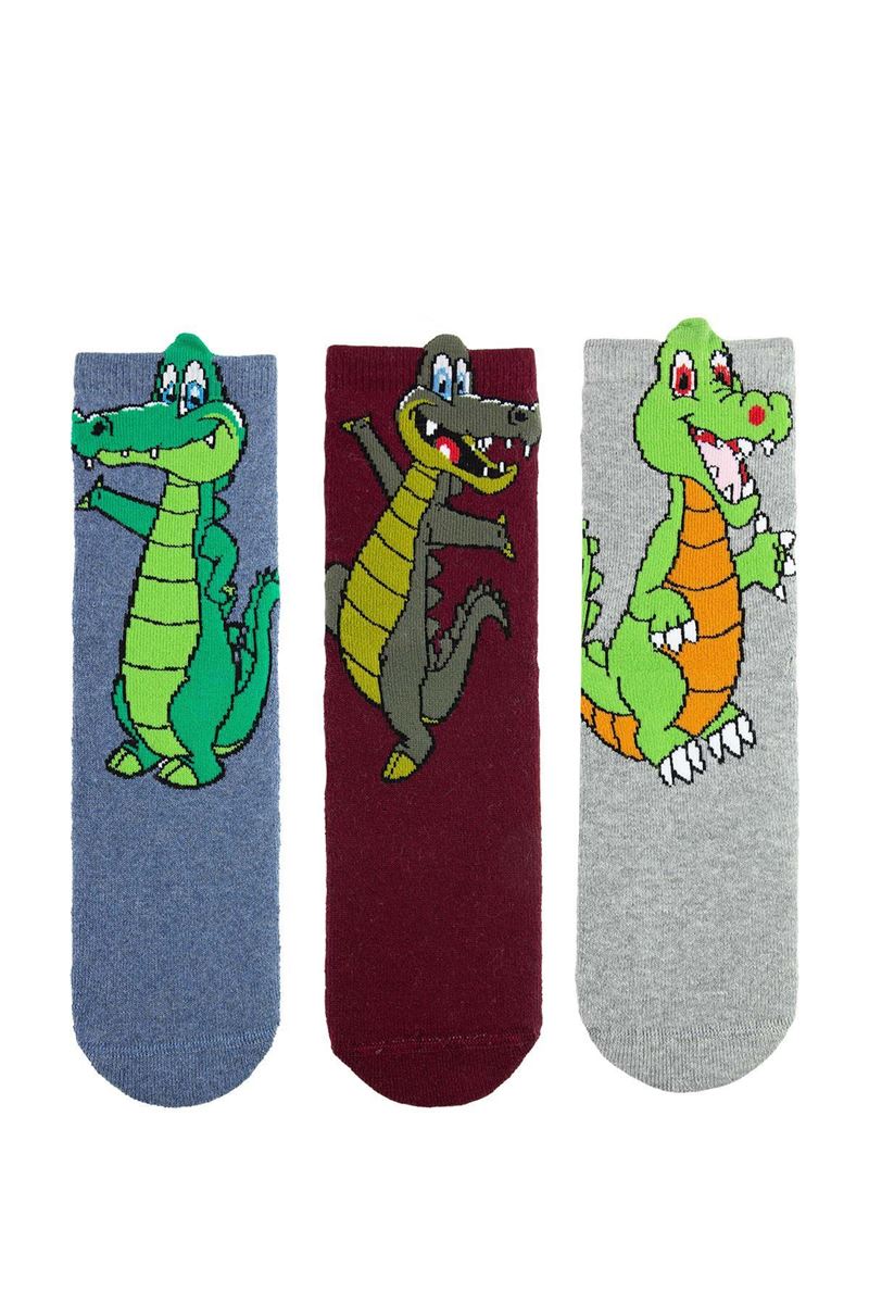 BROSS 3D CROC BOYS’ TERRY SOCKS ASORTY