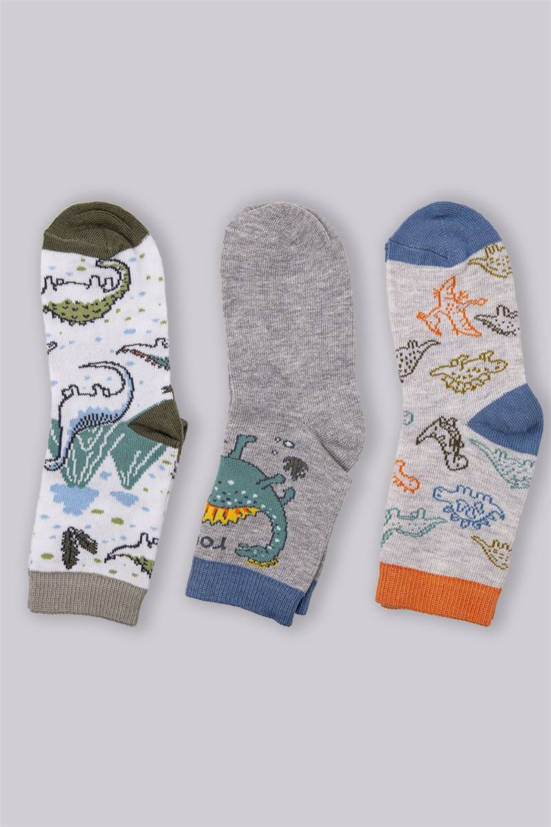 BROSS KIDS DINO CREW SOCKS ASORTY