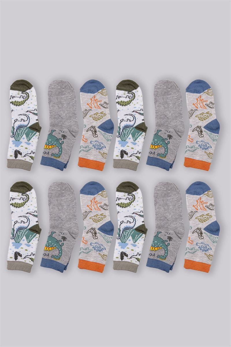 BROSS KIDS DINO CREW SOCKS ASORTY