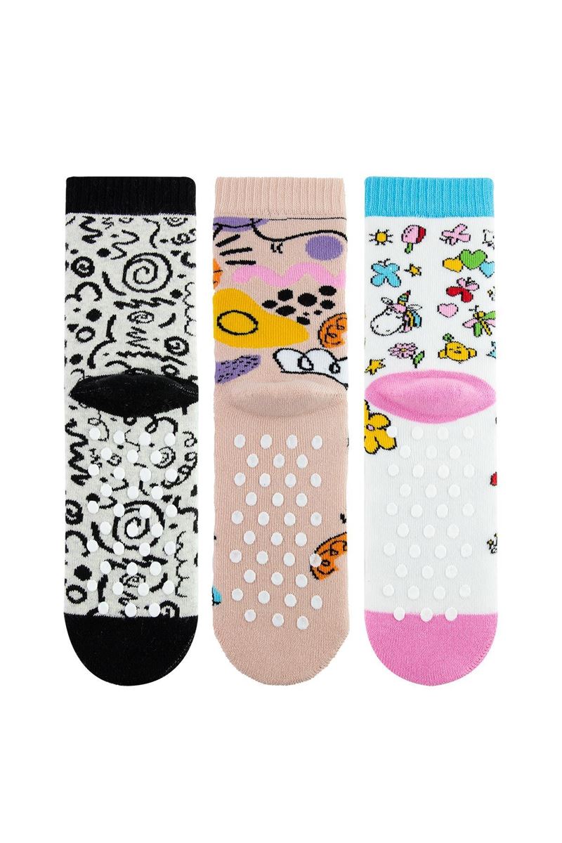 BROSS MIXED COLORFUL GIRLS’ TERRY SOCKS ASORTY