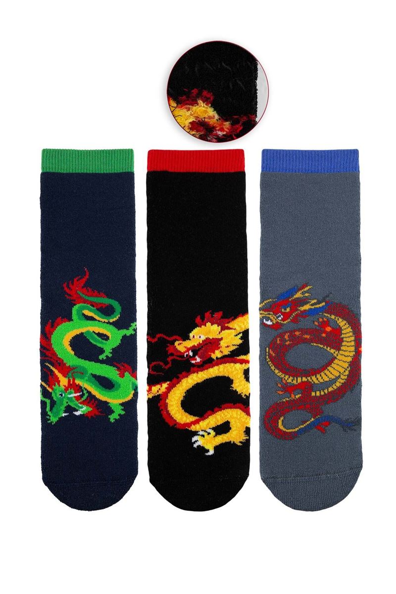 BROSS DRAGON BOYS' TERRY SOCKS ASORTY