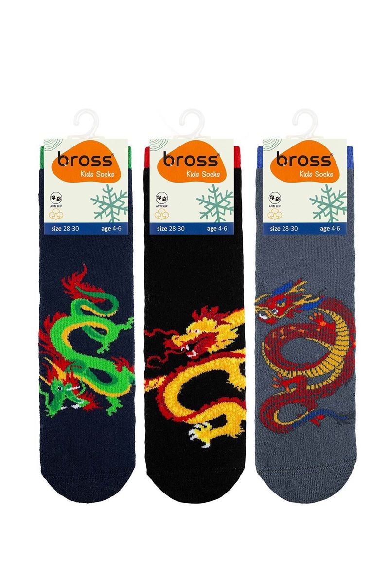 BROSS DRAGON BOYS' TERRY SOCKS ASORTY