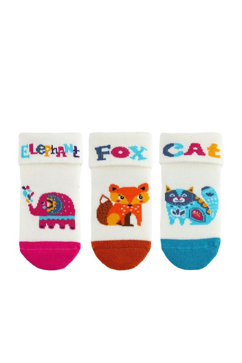 Colorful Anımal Baby Gırls’ Terry Socks 12