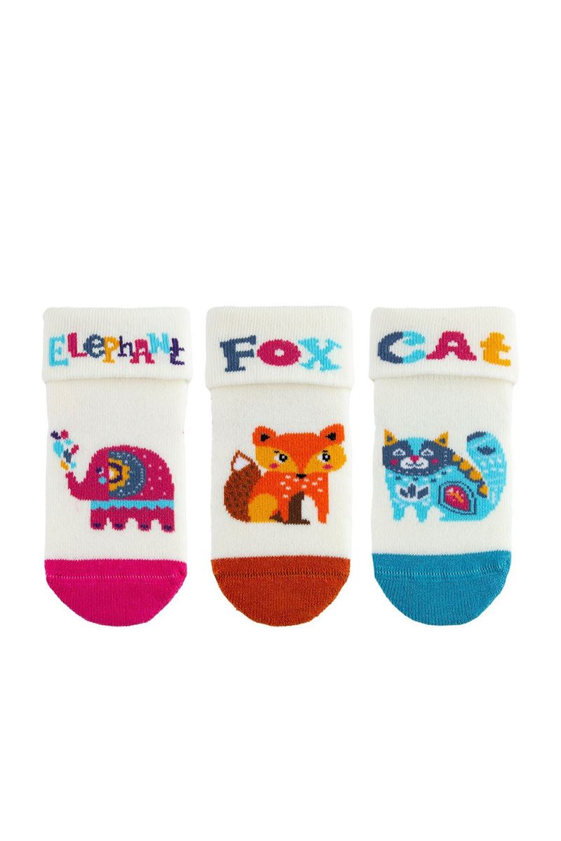 BROSS COLORFUL ANIMAL BABY GIRLS’ TERRY SOCKS ASORTY