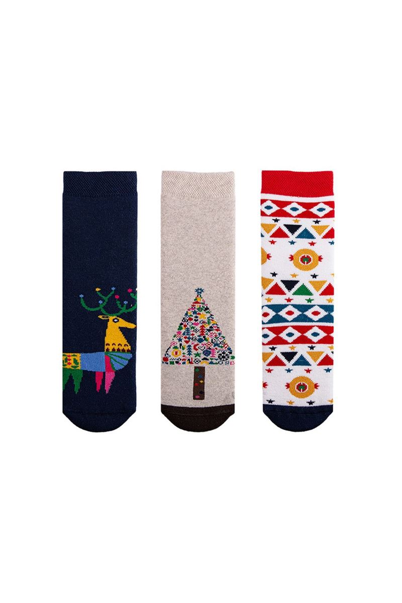 BROSS KIDS ETHNIC TERRY CREW SOCKS ASORTY