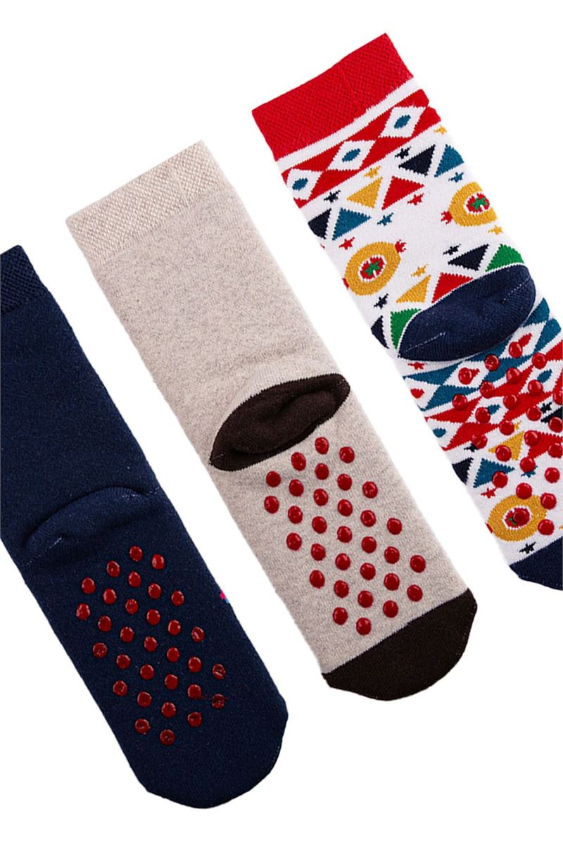 BROSS KIDS ETHNIC TERRY CREW SOCKS ASORTY