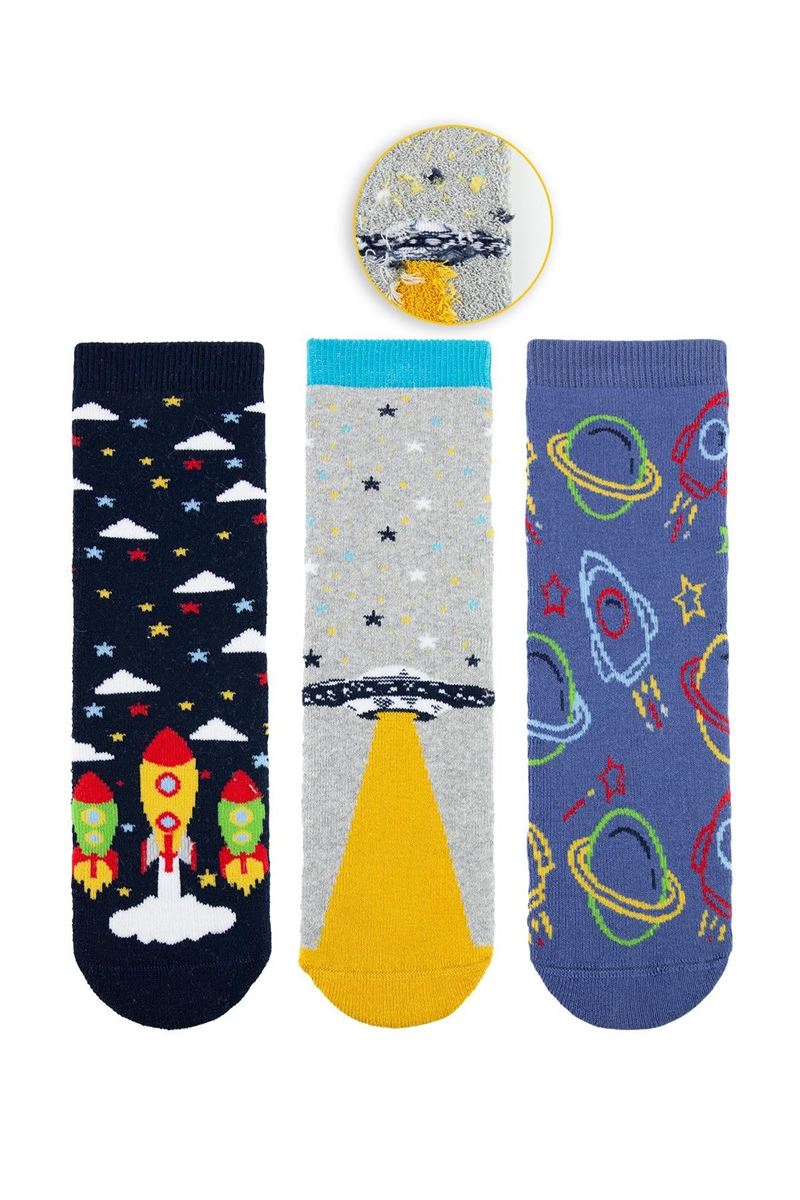 BROSS SPACE UFO BOYS’ TERRY SOCKS ASORTY