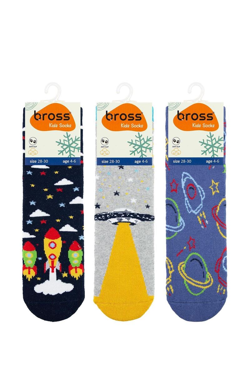 BROSS SPACE UFO BOYS’ TERRY SOCKS ASORTY