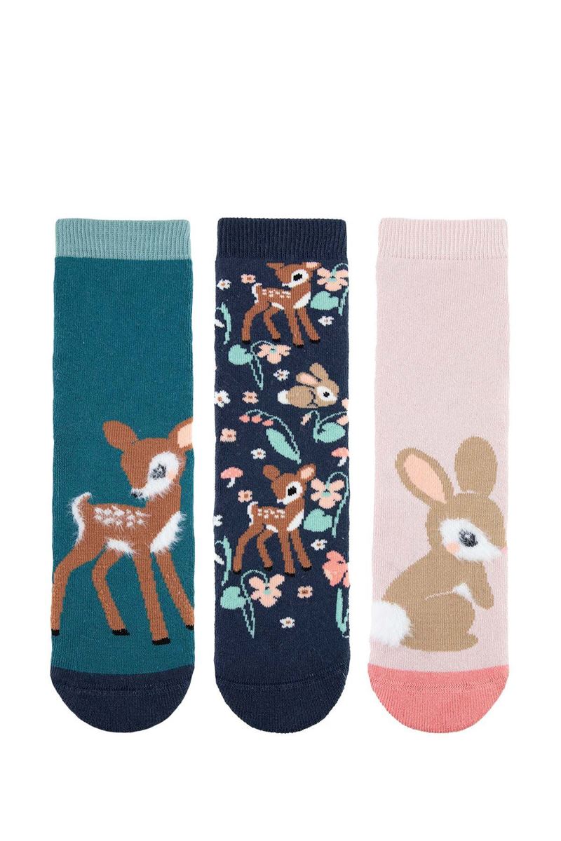 BROSS RABBIT & DEER GIRLS’ TERRY SOCKS ASORTY