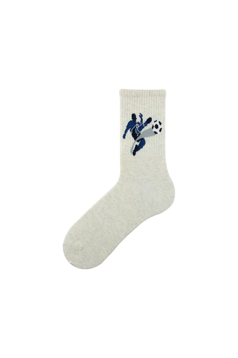 BROSS MAN MID-CALF SOCKS FOOTBALL PATTERNED ASORTY