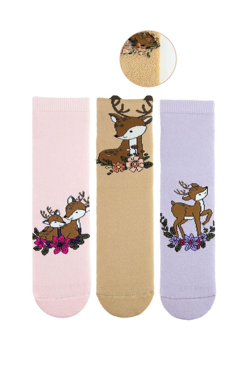 BROSS DEER GIRLS’ TERRY SOCKS ASORTY