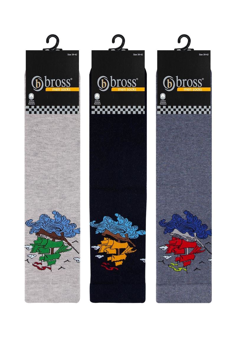 BROSS SHIP PATTERNED TEENAGE+MENS SOCKS ASORTY