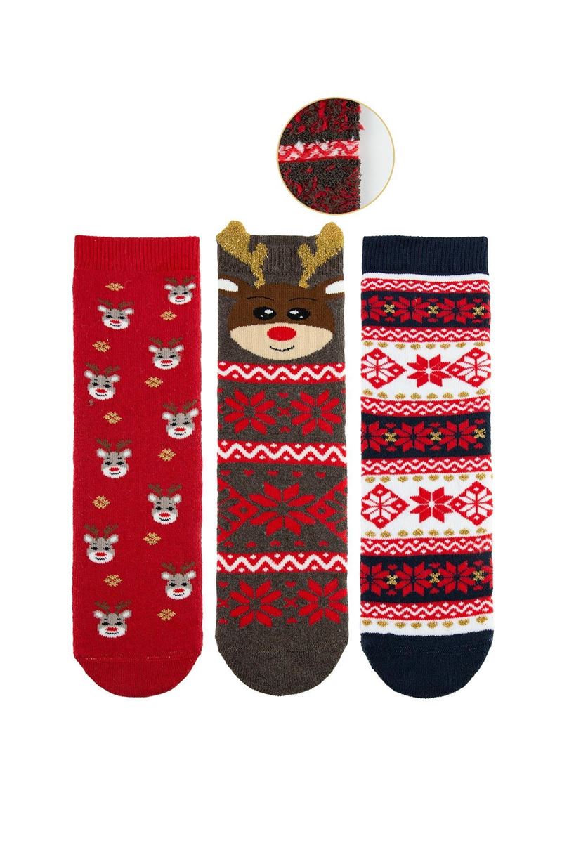 BROSS KIDS DEER TERRY CREW SOCKS ASORTY