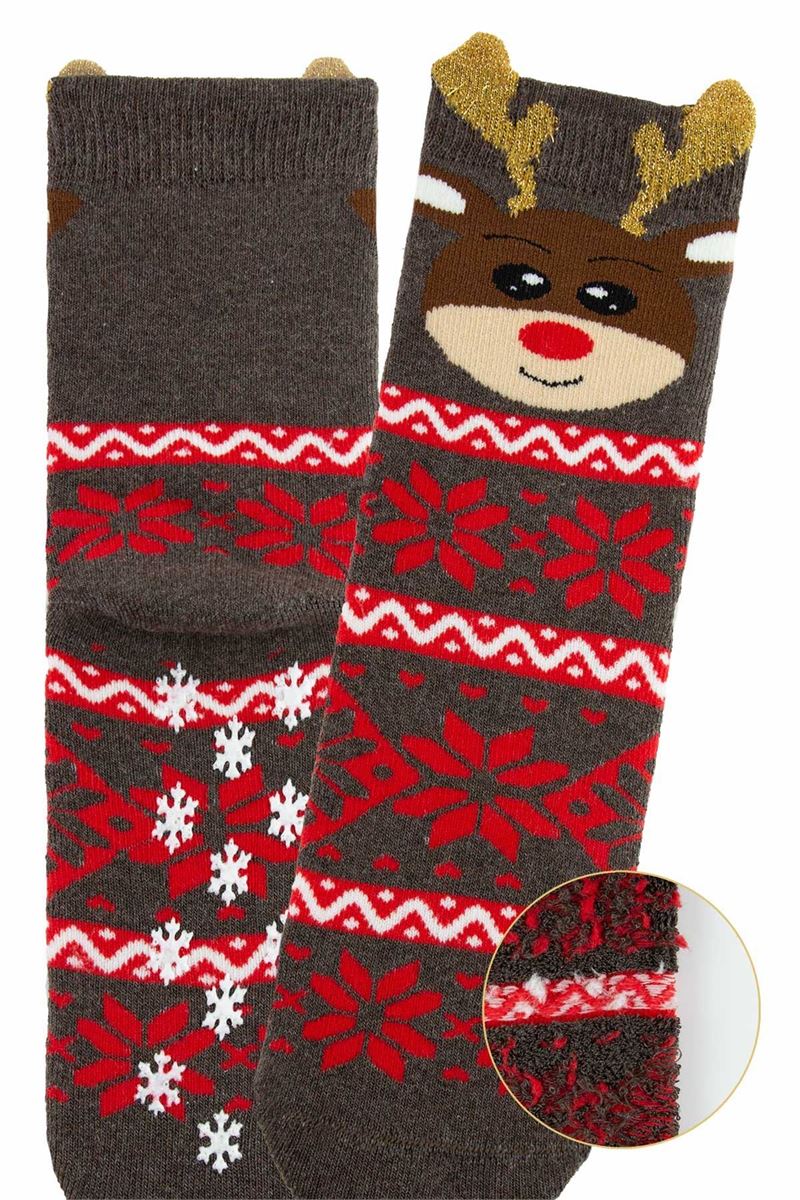 BROSS KIDS DEER TERRY CREW SOCKS ASORTY