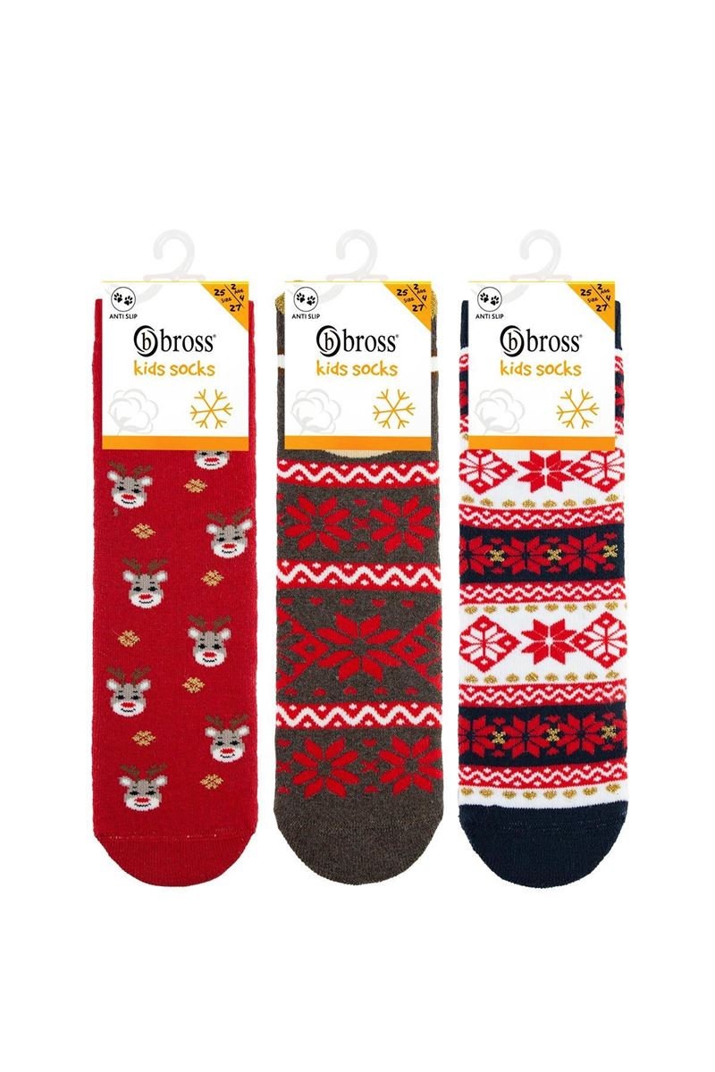 BROSS KIDS DEER TERRY CREW SOCKS ASORTY