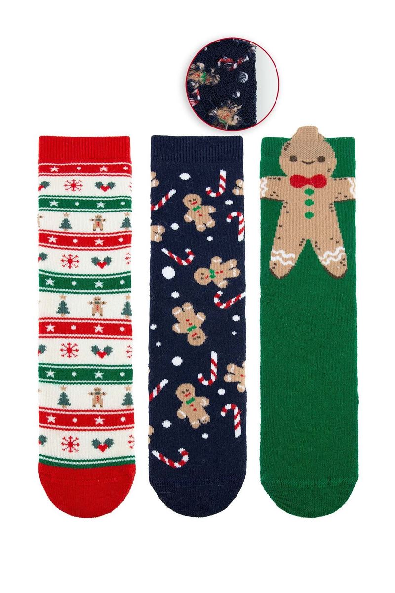 BROSS GINGER BREAD GIRLS’ TERRY SOCKS ASORTY