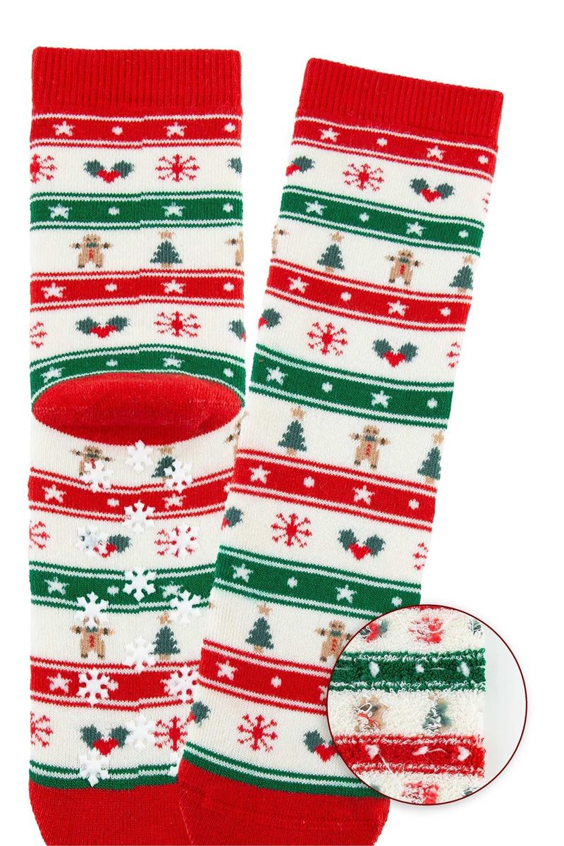 BROSS GINGER BREAD GIRLS’ TERRY SOCKS ASORTY