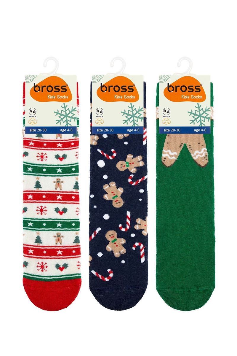 BROSS GINGER BREAD GIRLS’ TERRY SOCKS ASORTY