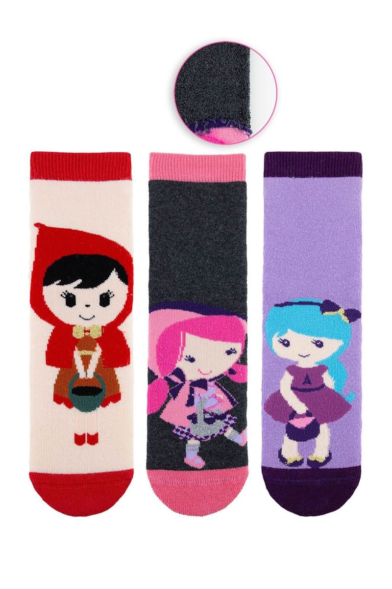 BROSS CUTE WITCH GIRLS’ TERRY SOCKS ASORTY