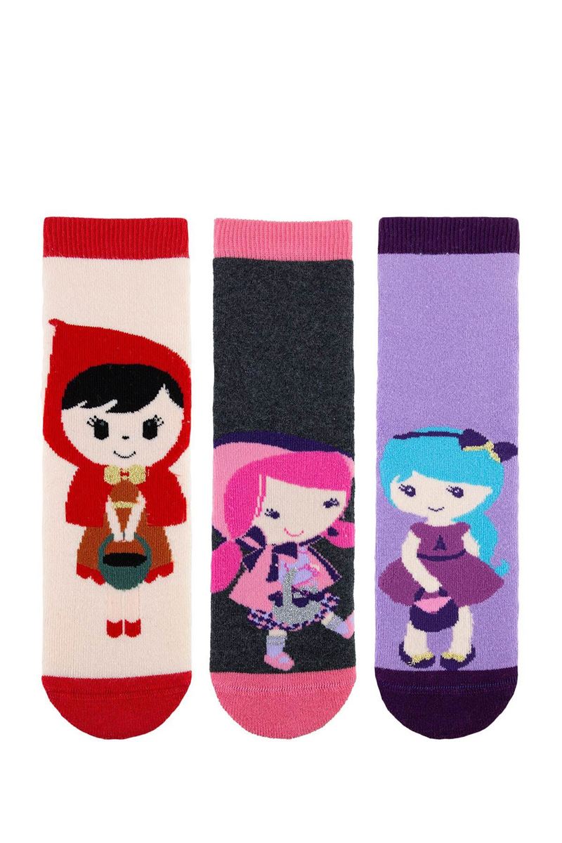 BROSS CUTE WITCH GIRLS’ TERRY SOCKS ASORTY