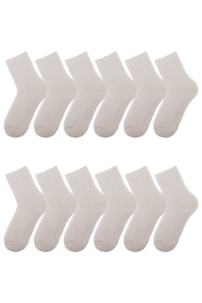 BROSS WOMEN TERRY CREW SOCKS ECRU